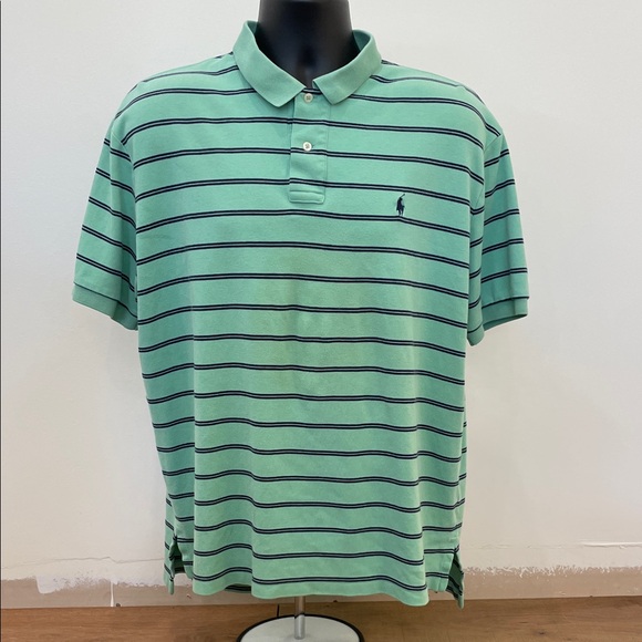 Ralph Lauren Other - Vintage Ralph Lauren Green Polo with Navy Stripes 100% Cotton